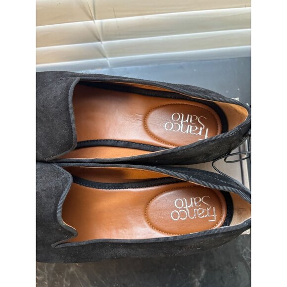 Franco Sarto Jenna Genuine Black Suede Slip-On Loafers Elegant & Comfortable - Picture 3 of 8